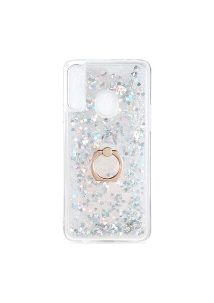 Samsung Galaxy A20S Kılıf Yüzüklü ve Sıvılı Şık Diana Premium Silikon Kapak