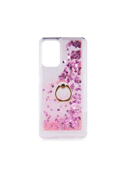 Samsung Galaxy A72 Kılıf Yüzüklü ve Sıvılı Şık Diana Premium Silikon Kapak