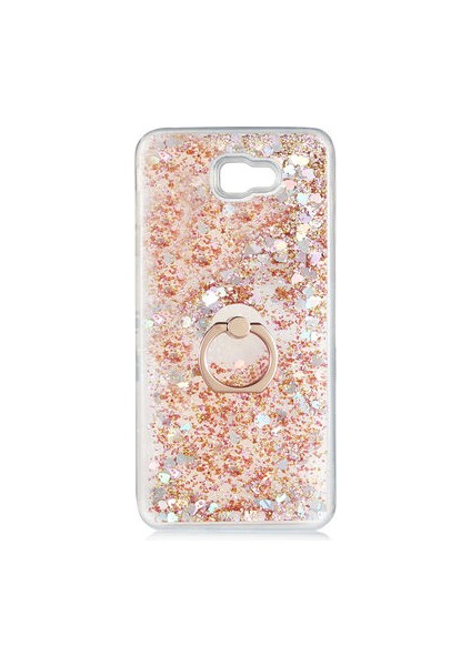 Samsung Galaxy J7 Prime Kılıf Yüzüklü ve Sıvılı Şık Diana Premium Silikon Kapak