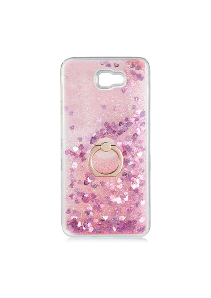Samsung Galaxy J7 Prime Kılıf Yüzüklü ve Sıvılı Şık Diana Premium Silikon Kapak