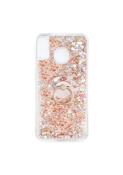 Samsung Galaxy M20 Kılıf Yüzüklü ve Sıvılı Şık Diana Premium Silikon Kapak