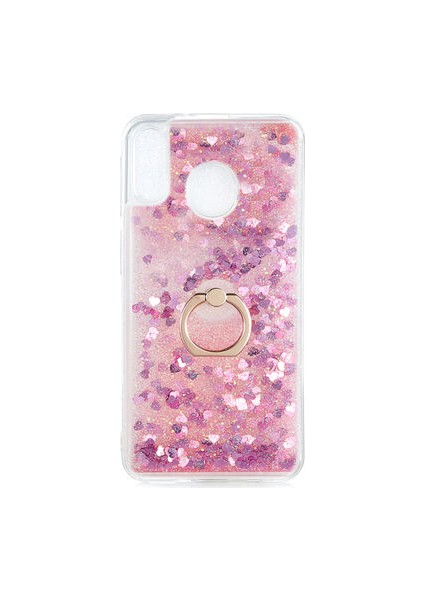 Samsung Galaxy M20 Kılıf Yüzüklü ve Sıvılı Şık Diana Premium Silikon Kapak