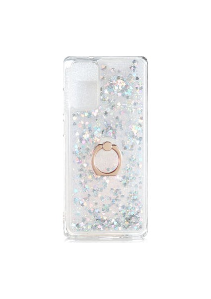 Samsung Galaxy Note 20 Kılıf Yüzüklü ve Sıvılı Şık Diana Premium Silikon Kapak