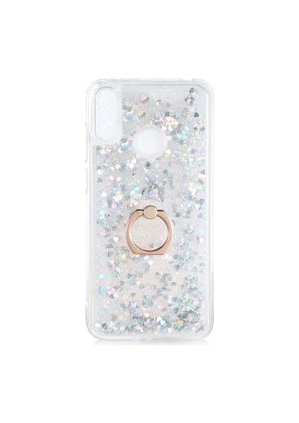 Huawei Y7 Prime 2019 Kılıf Yüzüklü ve Sıvılı Şık Diana Premium Silikon Kapak