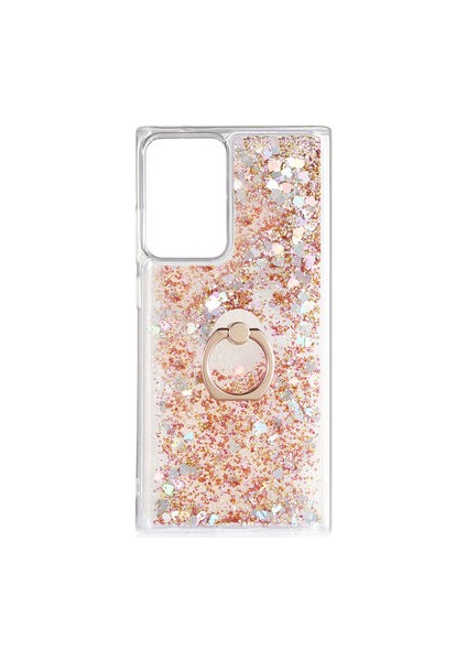 Samsung Galaxy Note 20 Ultra Kılıf Yüzüklü ve Sıvılı Şık Diana Premium Silikon Kapak