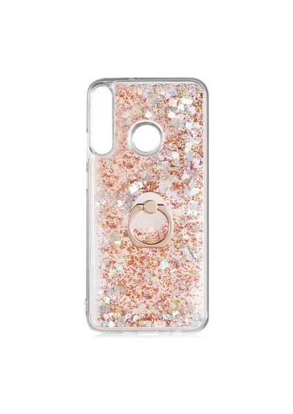 Huawei P40 Lite E Kılıf Yüzüklü ve Sıvılı Şık Diana Premium Silikon Kapak