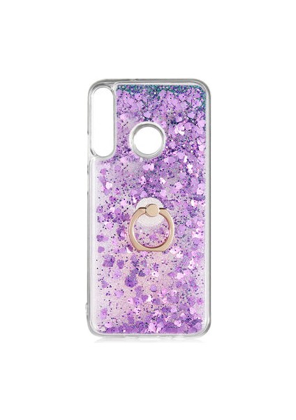 Huawei P40 Lite E Kılıf Yüzüklü ve Sıvılı Şık Diana Premium Silikon Kapak