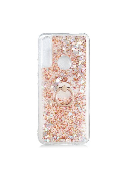 Huawei Y9 Prime 2019 Kılıf Yüzüklü ve Sıvılı Şık Diana Premium Silikon Kapak
