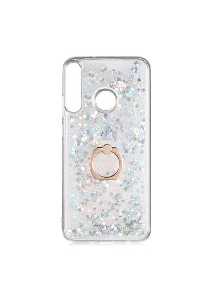 Huawei P40 Lite E Kılıf Yüzüklü ve Sıvılı Şık Diana Premium Silikon Kapak