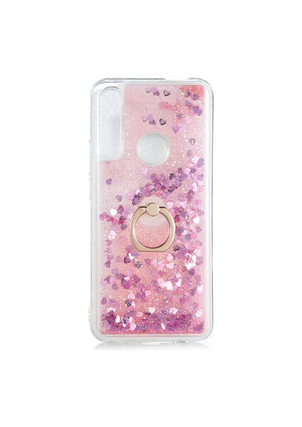 Huawei Y9 Prime 2019 Kılıf Yüzüklü ve Sıvılı Şık Diana Premium Silikon Kapak