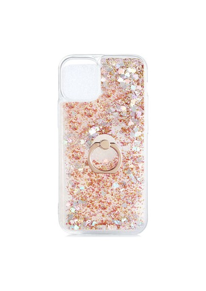 Apple iPhone 12 Mini Kılıf Yüzüklü ve Sıvılı Şık Diana Premium Silikon Kapak