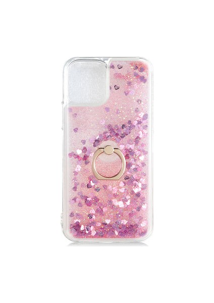 Apple iPhone 12 Pro Max Kılıf Yüzüklü ve Sıvılı Şık Diana Premium Silikon Kapak