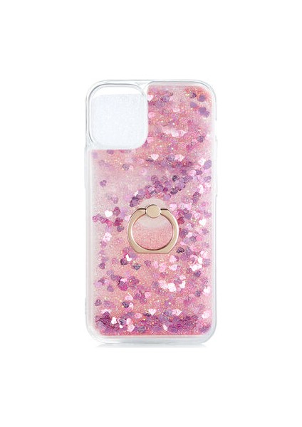 Apple iPhone 12 Mini Kılıf Yüzüklü ve Sıvılı Şık Diana Premium Silikon Kapak