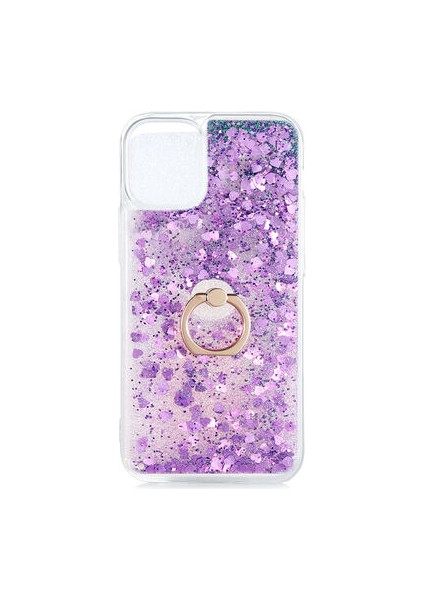 Apple iPhone 12 Mini Kılıf Yüzüklü ve Sıvılı Şık Diana Premium Silikon Kapak