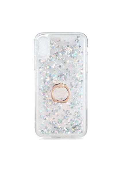 Apple iPhone Xs Kılıf Yüzüklü ve Sıvılı Şık Diana Premium Silikon Kapak