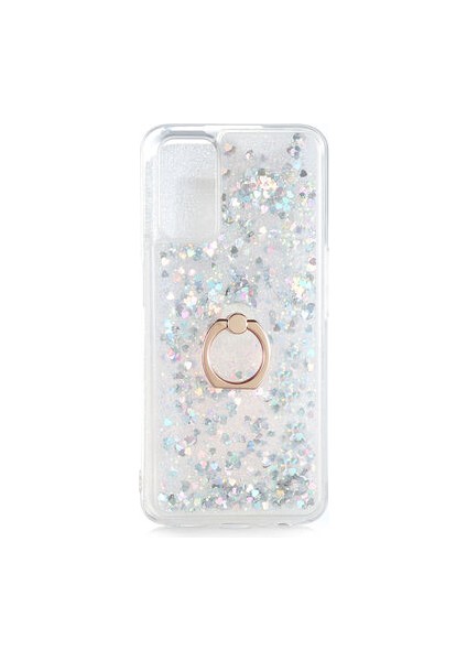 Oppo A52 Kılıf Yüzüklü ve Sıvılı Şık Diana Premium Silikon Kapak