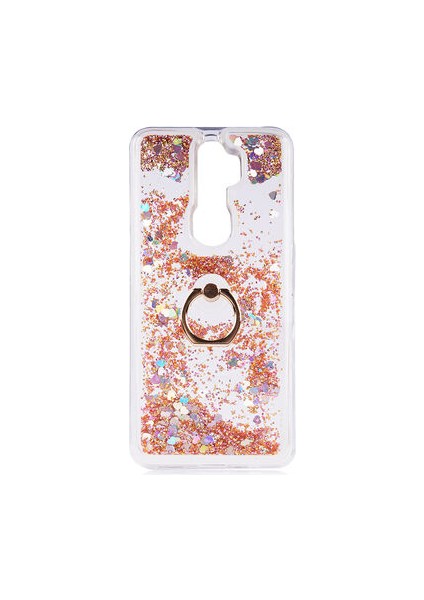 Oppo A9 2020 Kılıf Yüzüklü ve Sıvılı Şık Diana Premium Silikon Kapak