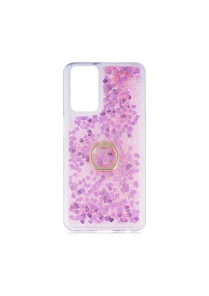 Oppo A16 Kılıf Yüzüklü ve Sıvılı Şık Diana Premium Silikon Kapak