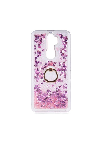 Oppo A5 2020 Kılıf Yüzüklü ve Sıvılı Şık Diana Premium Silikon Kapak