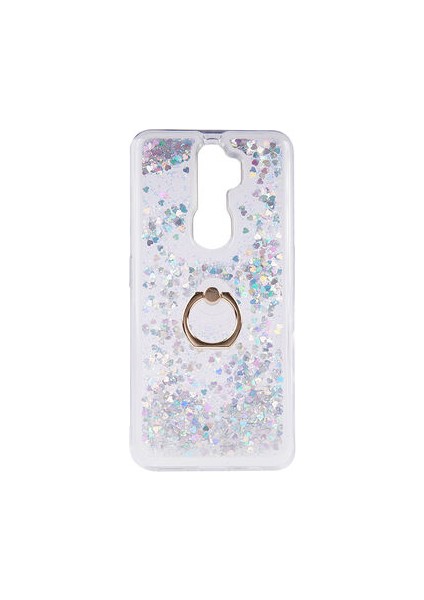 Oppo A5 2020 Kılıf Yüzüklü ve Sıvılı Şık Diana Premium Silikon Kapak