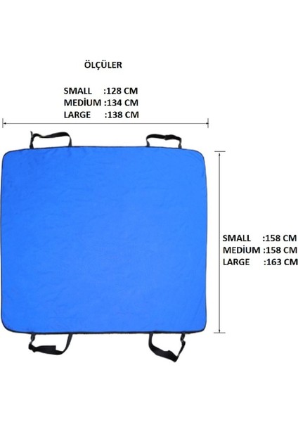 Mavi Evcil Hayvan Araç Içi Arka Koltuk Örtüsü Yastık Yatak