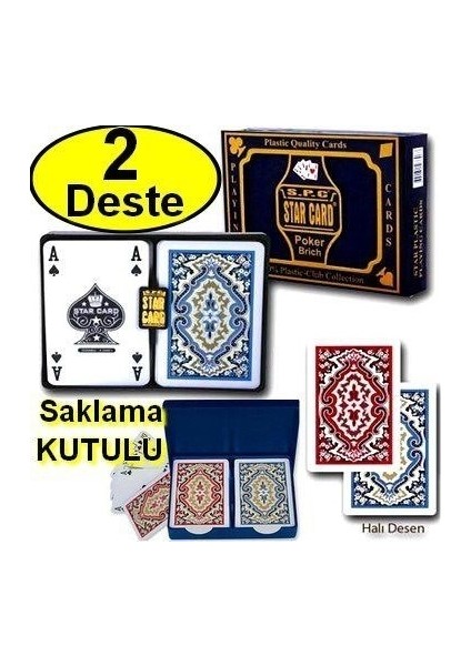 Iskambil Kağıdı Plastik Iskambil Oyun Kağıdı Çift Deste Saklama Kutulu Kaliteli indirimleri