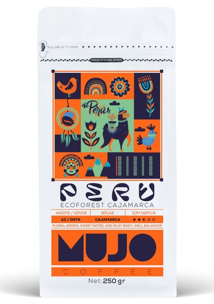 Peru Ecoforest Cajamarca Çekirdek KAHVE-250gr fiyatları