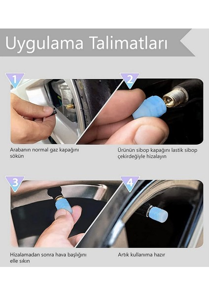 4 Adet Sibop Kapağı Fosforlu Floresan LED Pilsiz Araba Motorsiklet Bisiklet Lastik Sibop Kapağı