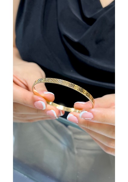 17 gr (Gram) Yatırımlık Işçiliksiz Cam Kırığı Çöp Bilezik 22 Ayar Altın