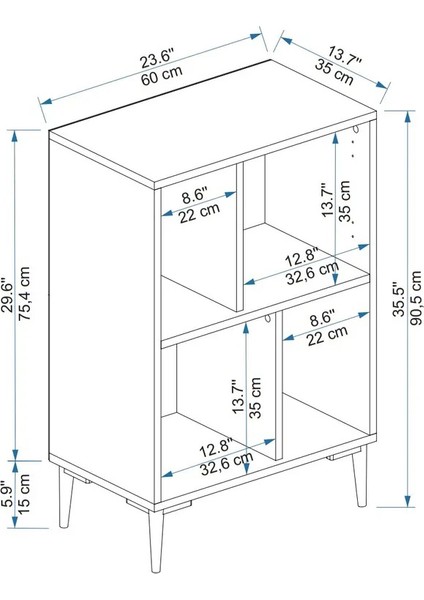 Mutfak Dolabı 2 Kapaklı 4 Raflı Mutfak Dolabı