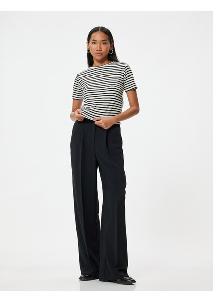 Kısa Kollu Tişört Bisiklet Yaka Slim Fit Kaşkorse