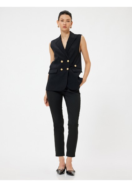 Yüksek Bel Cigarette Pantolon Cepli Slim Fit