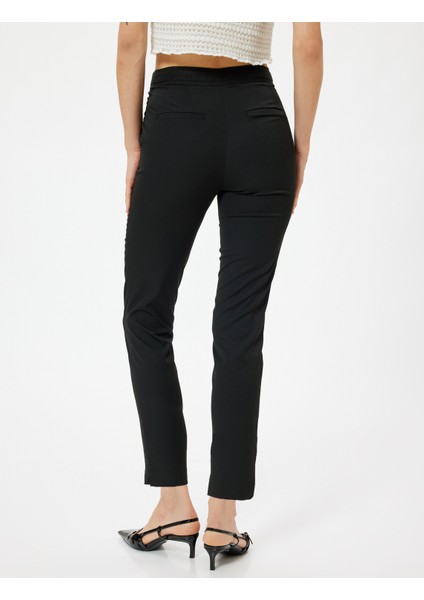 Yüksek Bel Cigarette Pantolon Cepli Slim Fit fırsatları