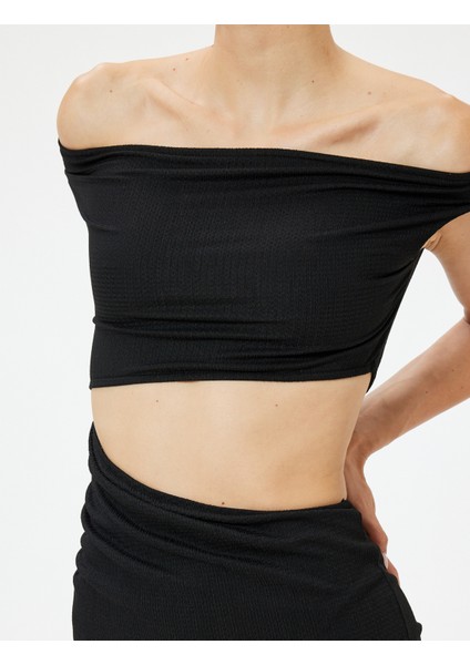 Omzu Açık Mini Elbise Pencere Detaylı Slim Fit indirimleri