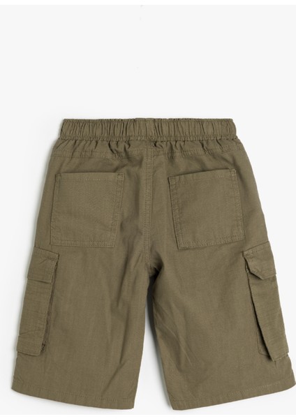 Kargo Şort Beli Lastikli Yanları Cepli Pamuklu fiyatları