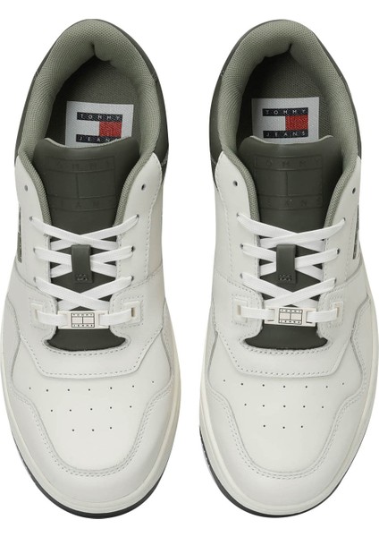 Tommy Hilfiger Tjm Basket Leather Yeşil Erkek Sneaker