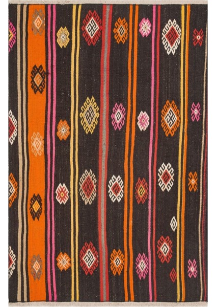 Grand Hedef Halı Multı Renk Çiçekli El Dokuma Anadolu Vintage Kilim