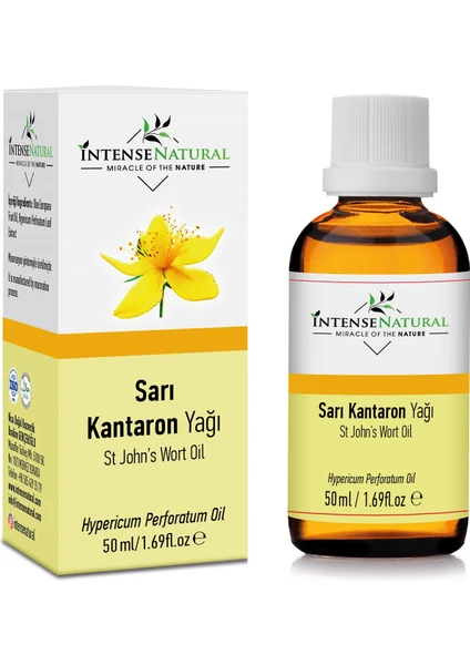 Intense Natural Sarı Kantaron Yağı 50 ml %100 Saf ve Doğal St John's Wort Oil