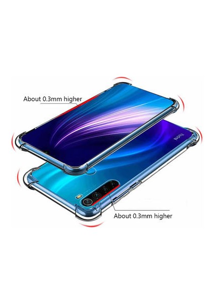 Redmi Note 8 Köşe Korumalı Şeffaf Jelly Premium Silikon Kılıf