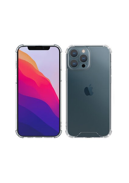 iPhone 13 Pro Köşe Korumalı Şeffaf Jelly Premium Silikon Kılıf