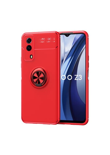 Vivo Y53S 4g Ultra Koruma Sağlayan Stant Özellikli Yüzüklü Ravel Silikon Kılıf