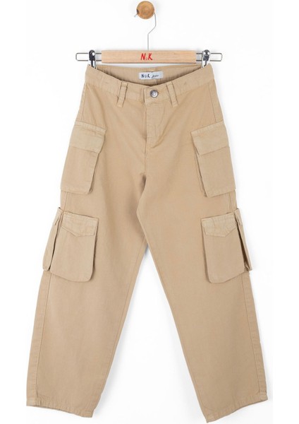 56714 Kız Çocuk Camel Renkli Kargo Pantolon indirimleri