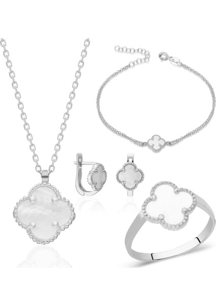 Yonca Beyaz Taşlı Takı Seti fiyatları