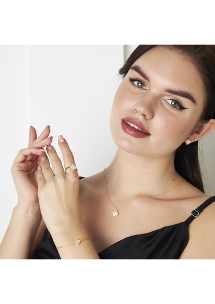 Yonca Beyaz Taşlı Takı Seti indirimleri