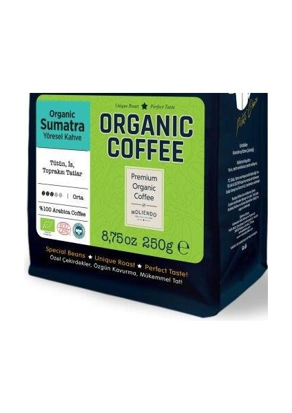 Moliendo Organik Sumarta Yöresel Kahve (Çekirdek Kahve) 250 g fiyatları