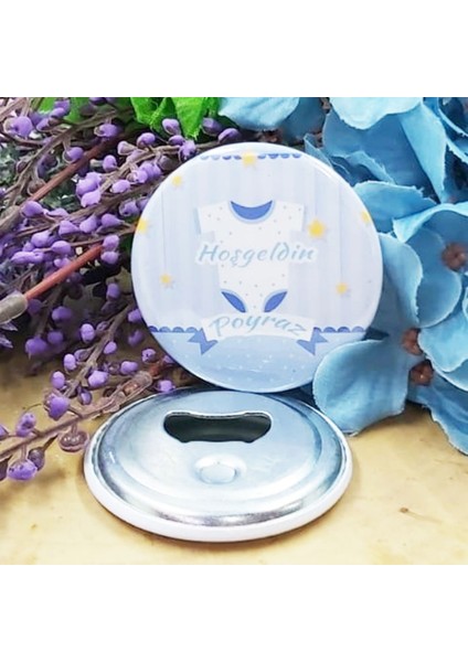 15 Adet Elbiseli Baskılı Erkek Bebek Metal Magnet Açacak 58 mm