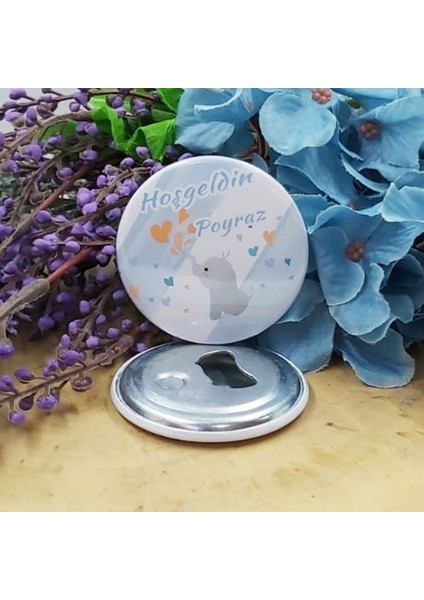 15 Adet Filli Metal Erkek Bebek Konsept Baskılı Bebek Şekeri Metal Magnet Açacak 58 mm