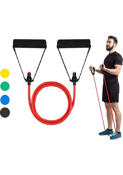 Kırmızı Stil 5 Seviye Direnç Bantları Kulplu Spor Salonu Çekme Halatı Egzersiz Ev Eğitim Genişletici Kapalı Elastik Spor Egzersiz Tüpü Bant (Yurt Dışından) fiyatları