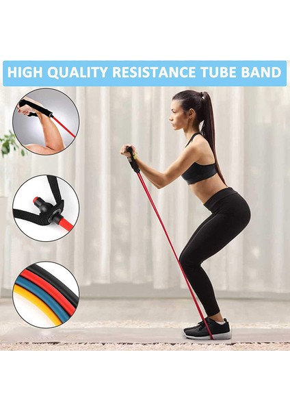 Kırmızı Stil 5 Seviye Direnç Bantları Kulplu Spor Salonu Çekme Halatı Egzersiz Ev Eğitim Genişletici Kapalı Elastik Spor Egzersiz Tüpü Bant (Yurt Dışından) modelleri