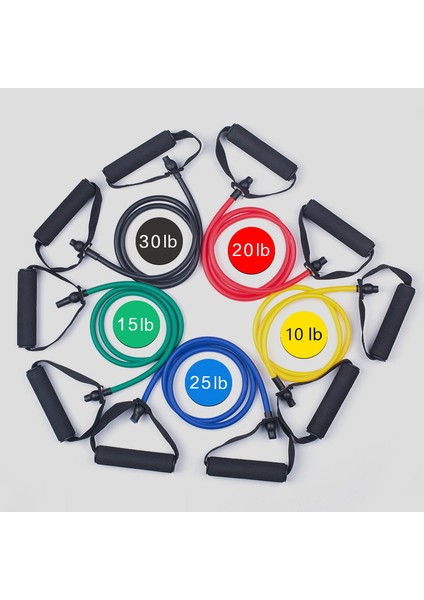 Kırmızı Stil 5 Seviye Direnç Bantları Kulplu Spor Salonu Çekme Halatı Egzersiz Ev Eğitim Genişletici Kapalı Elastik Spor Egzersiz Tüpü Bant (Yurt Dışından) fırsatları